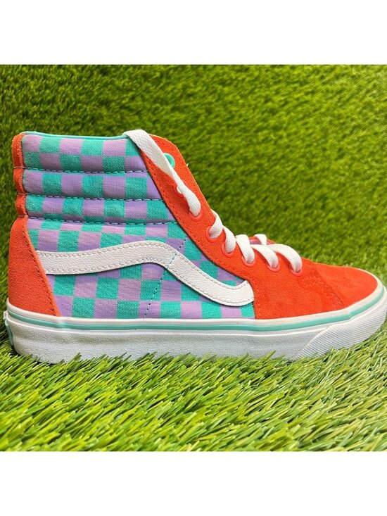 VANS Shoes - Vans Sk8-Hi Womens Size 7 Orange Blue Athletic Walking Skateboard Shoes Sneakers